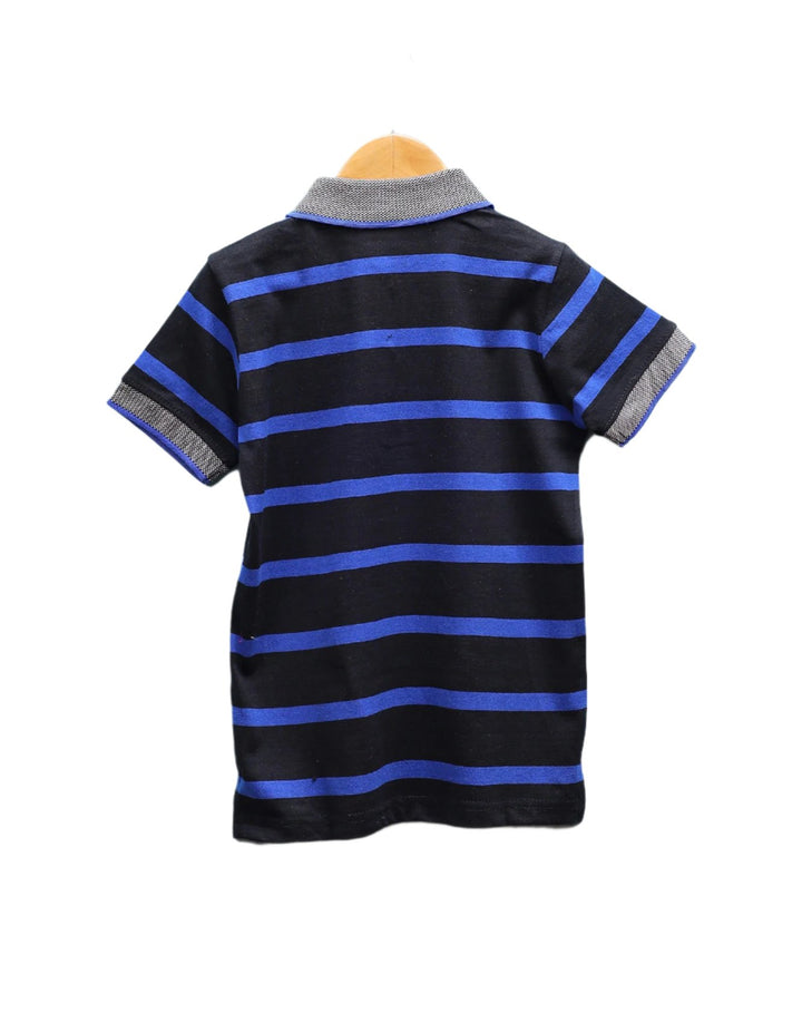 T Shirt Polo Blue Stripes Toddler