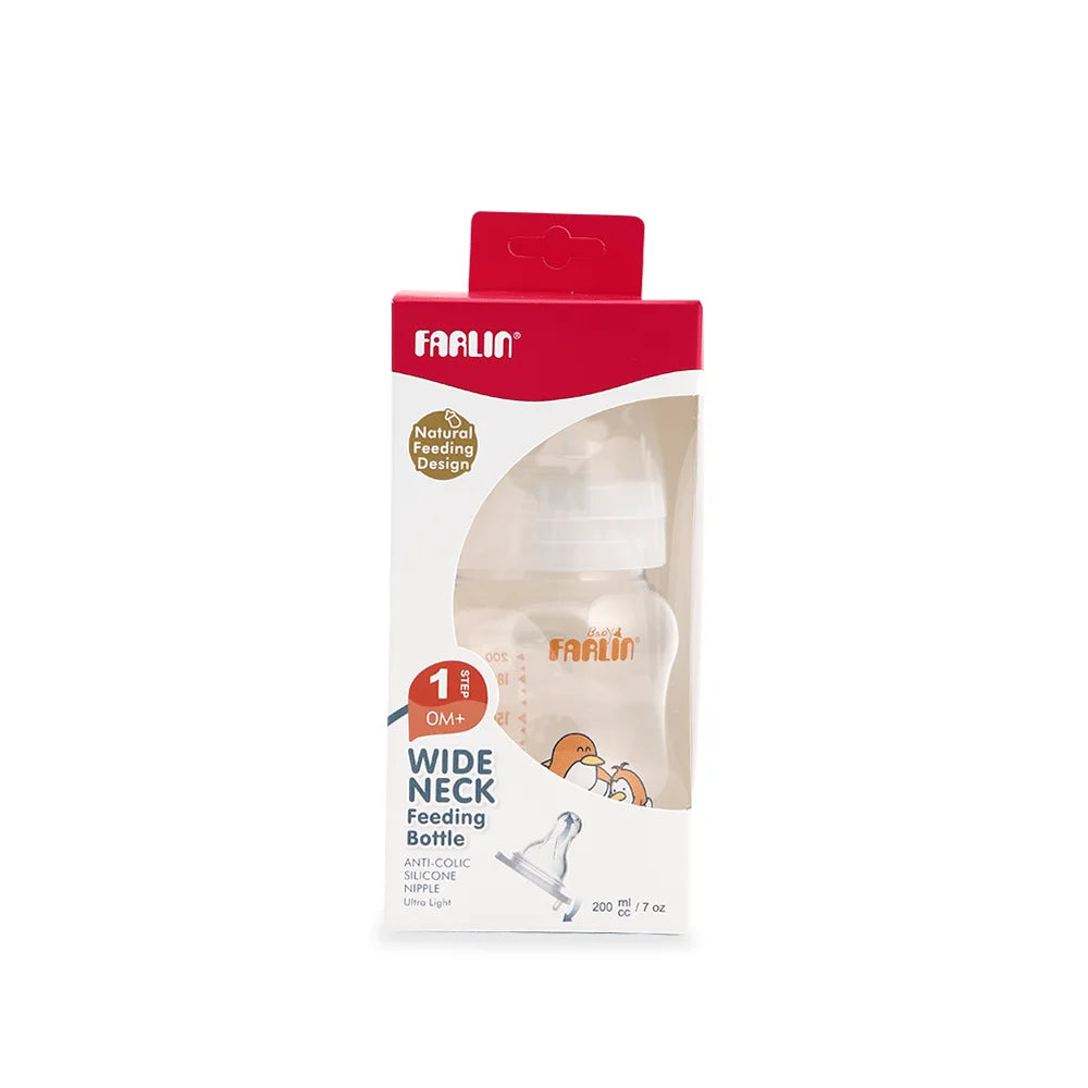 Farlin Wide Neck Feeding Bottle 200 CC Orange - NF-809