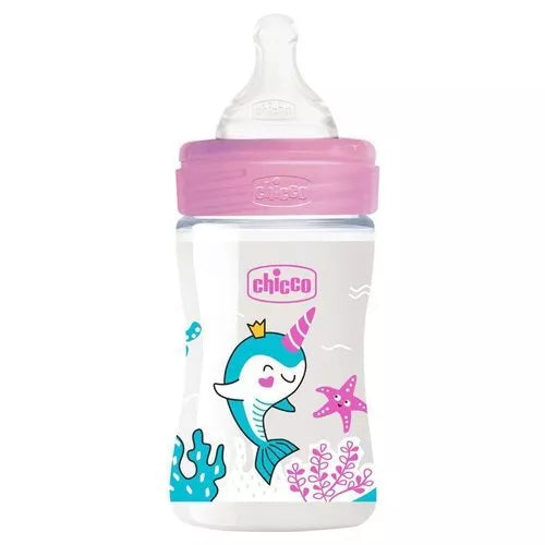 Chicco Benessere Slow Flow Plastic Bottle with Silicone Teat 150ML (Chi-00028611100000)