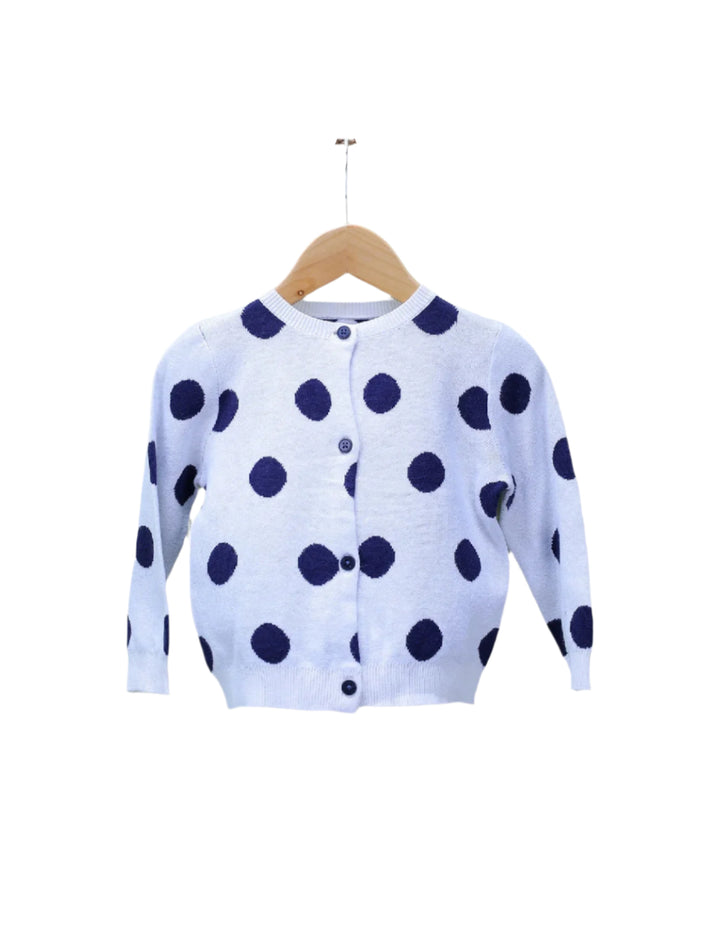 Zubaida's Sweater Blue Polka Dots