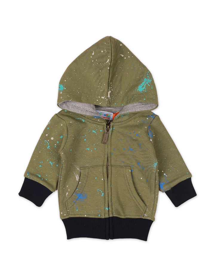 Zipper Hoodie for Boys- Green Splash