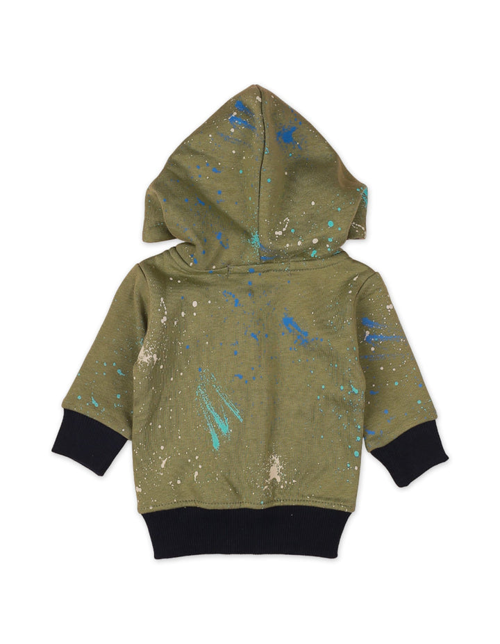 Zipper Hoodie for Boys- Green Splash