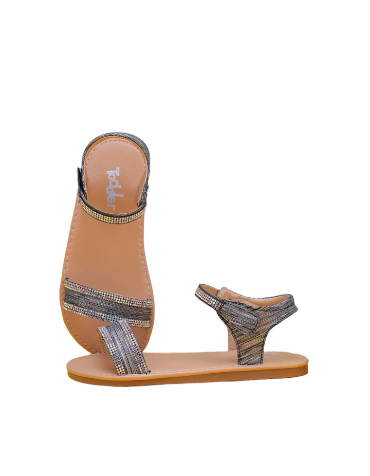 Sandal Black with Diamontees for Girls