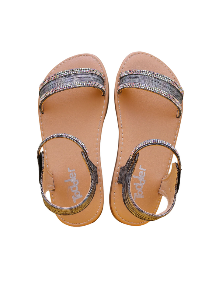 Sandal Black with Diamontees for Girls