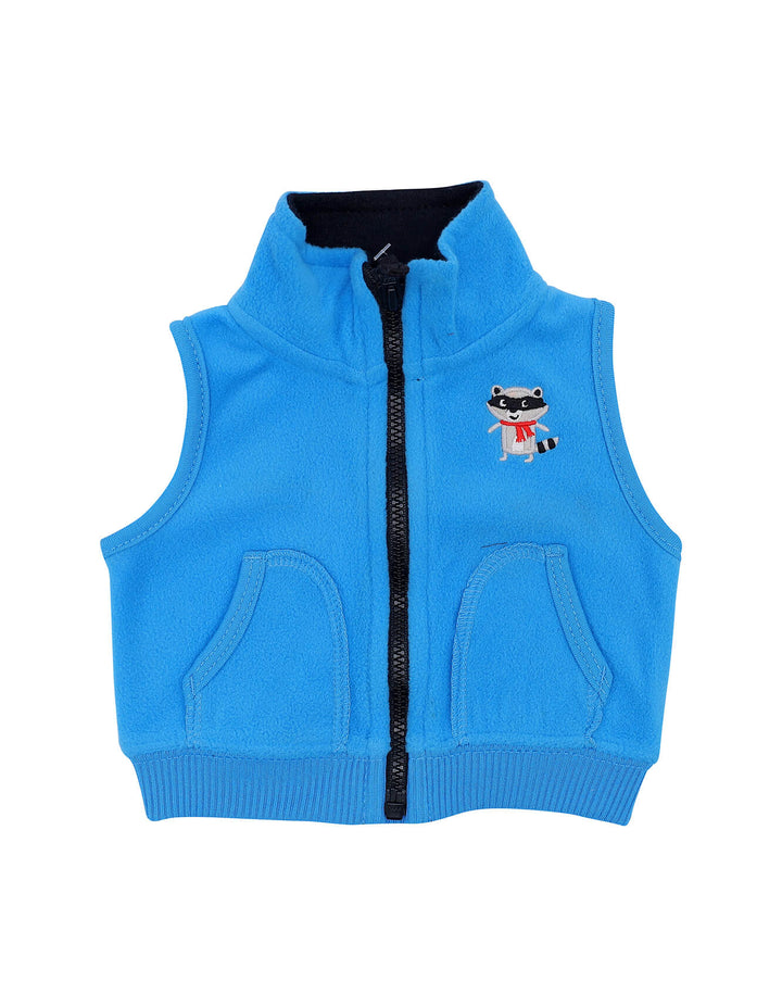 Zubaida's Jacket Sleeveless Playful Raccoon Applique