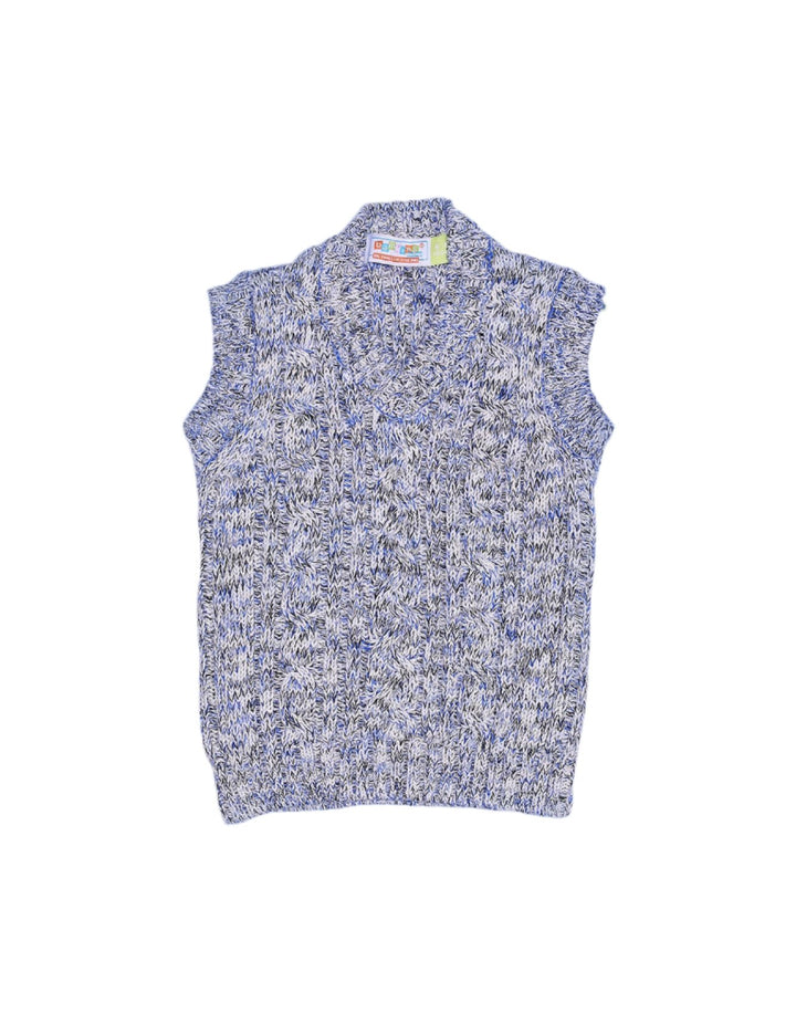 Sleeveless Sweater Melange Blue