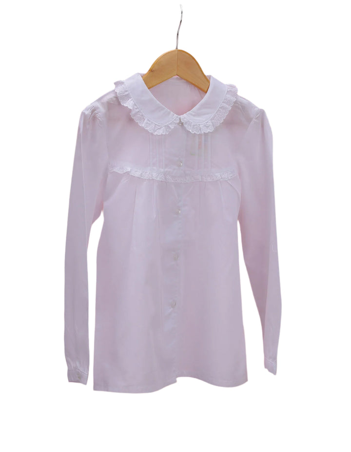 Zubaida's Top Peter Pan Collar With Lace Trim