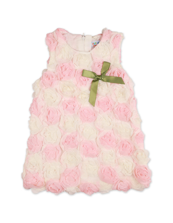 Zubaidas Sleeveless Formal Dress White & Pink Roses