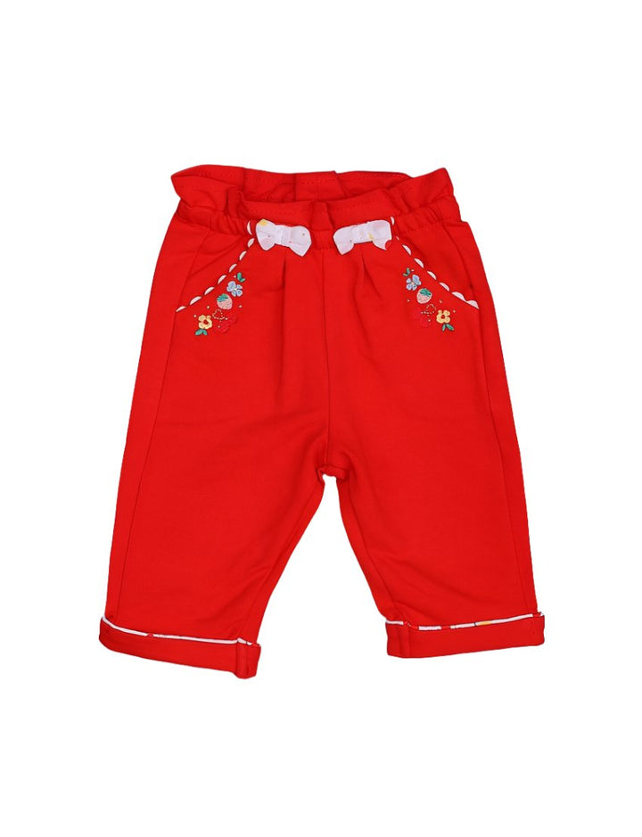 Zubaida's Trouser Red with Flowers for Girls