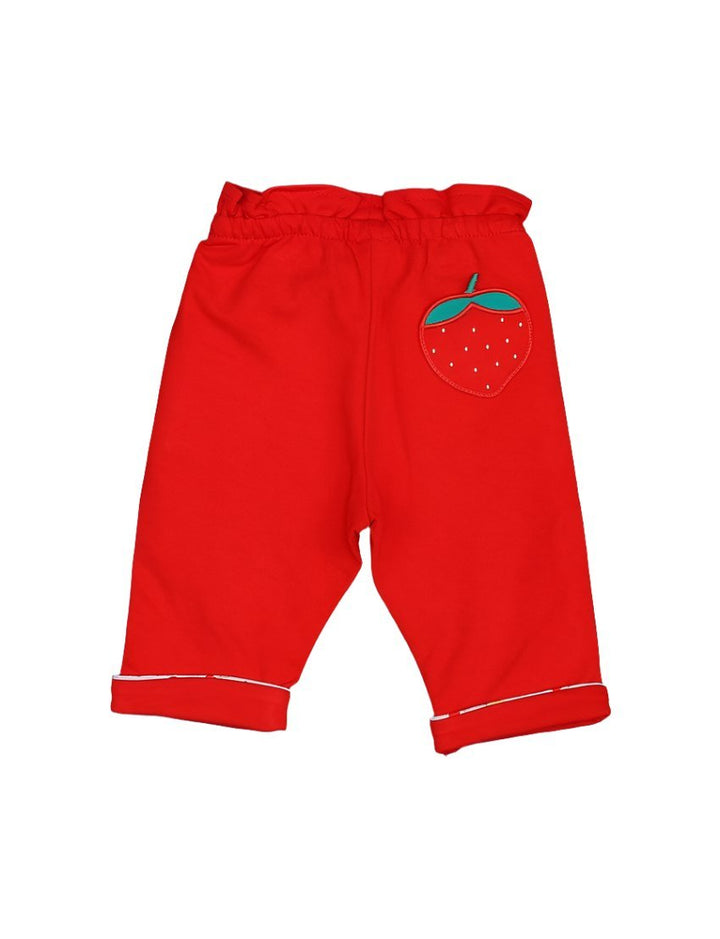 Trouser Red with Flowers for Girls