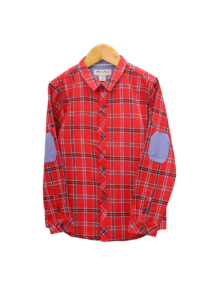 Shirt Red With Checkered Pattern for Boys