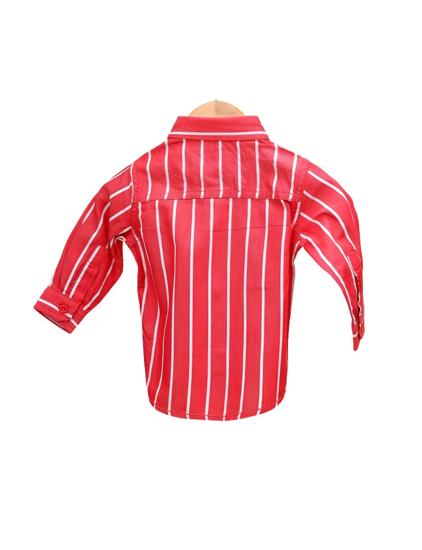 Zubaida's Shirt Red with White Stripes for Boys