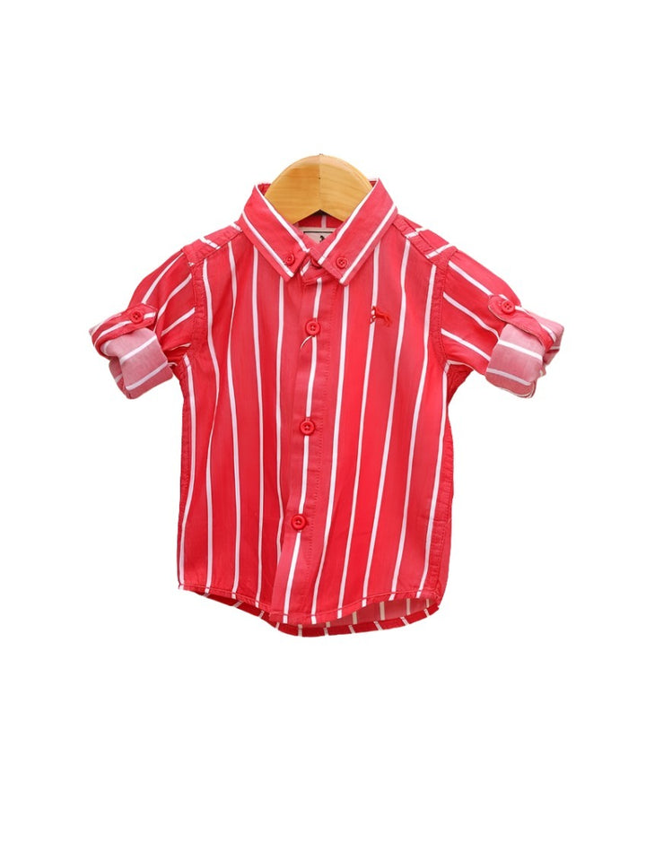 Zubaida's Shirt Red with White Stripes for Boys