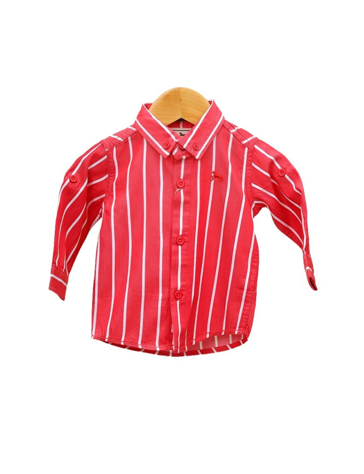 Zubaida's Shirt Red with White Stripes for Boys