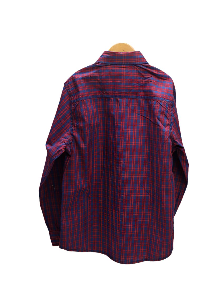 Zubaida's Shirt Red & Navy Blue with Check Print for Boys