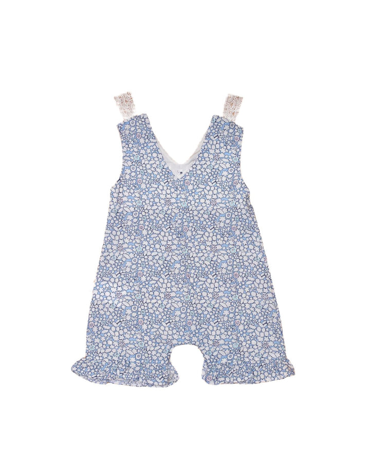 Romper Blue with Floral Print for Girls