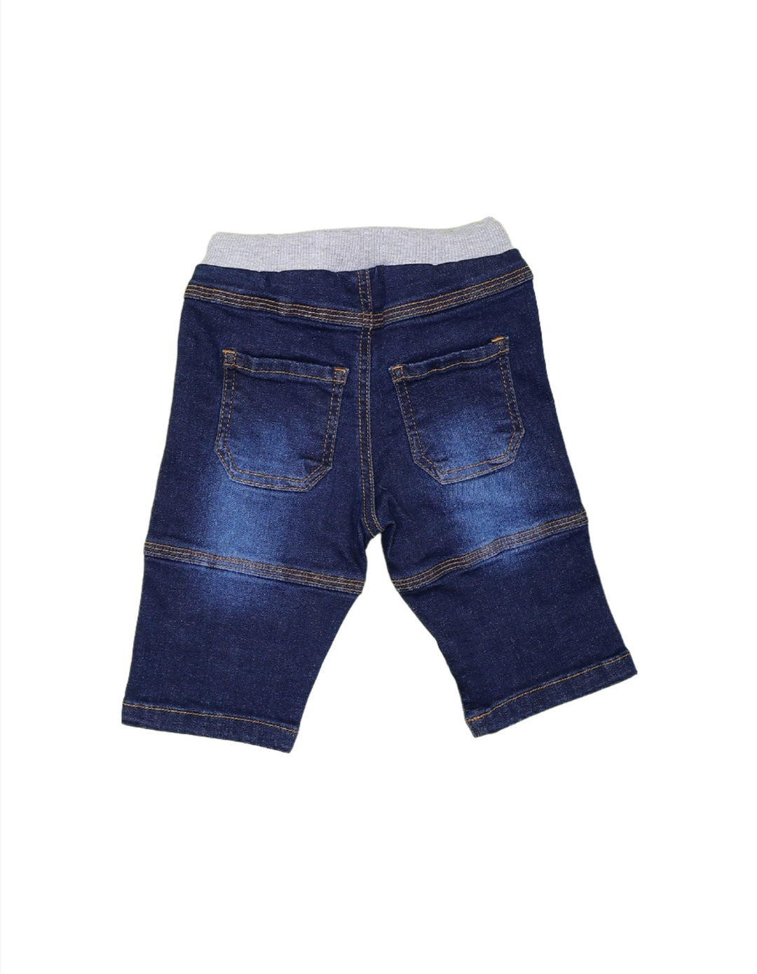 Denim Shorts with Gray Waistband for Boys