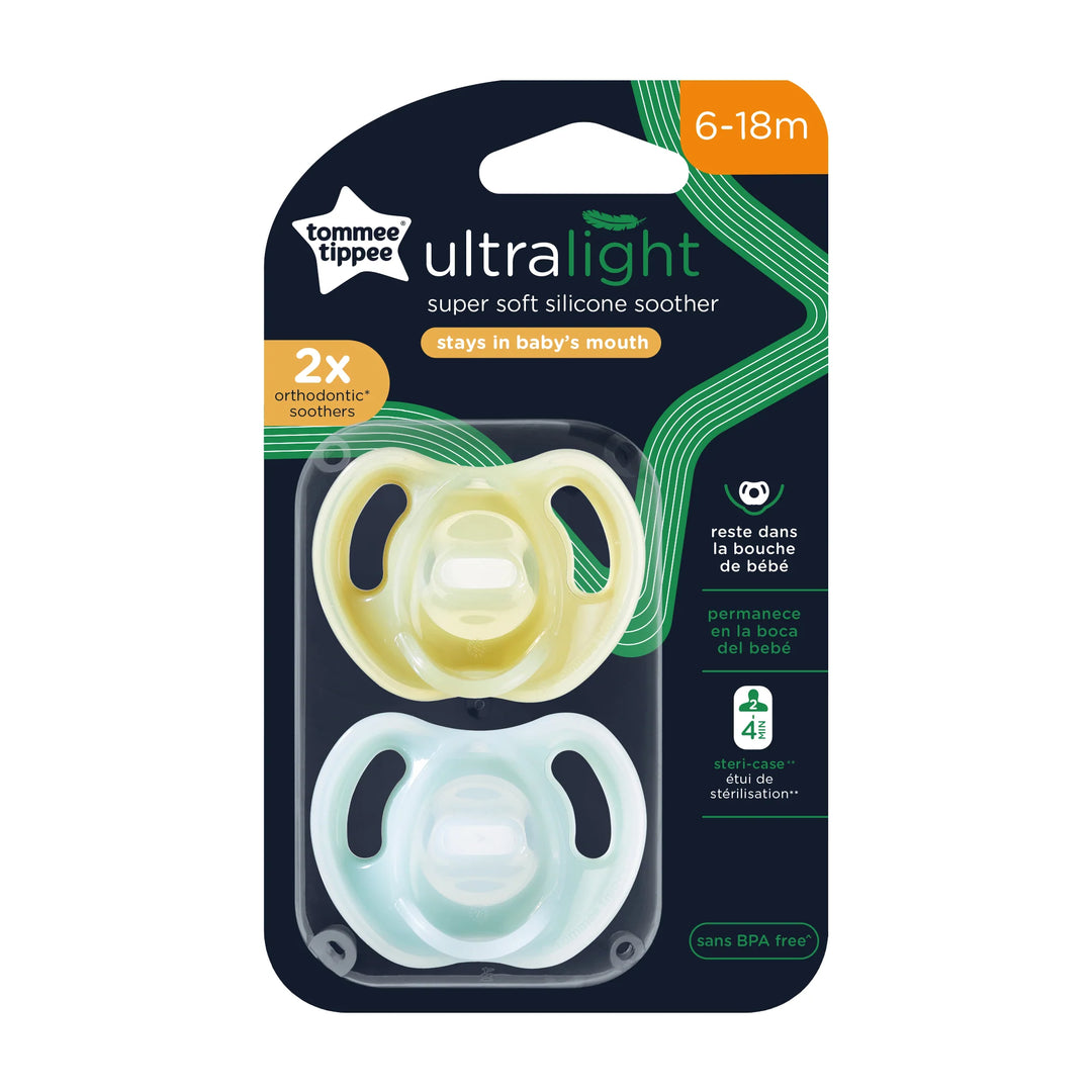 Tommee Tippee 6-18M Ultra-Light Silicone Soother 2 Pack - 433451