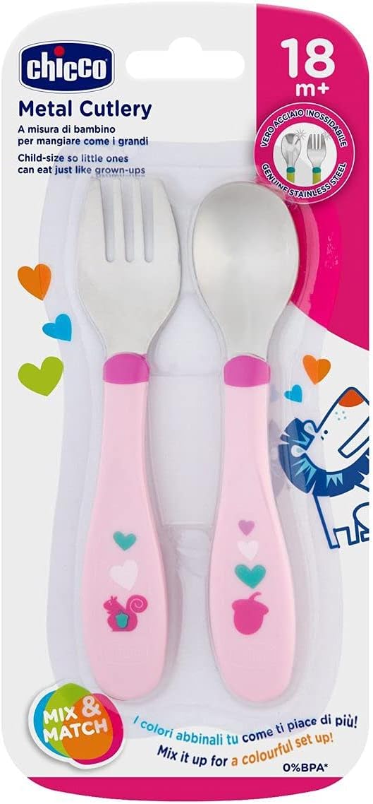 Chicco Cutlery Set Stainless Steel 18M+ (Chi-00006831000000)