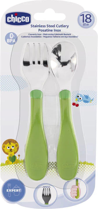 Zubaida's Chicco Cutlery Set Stainless Steel 18M+ (Chi-00006831000000)