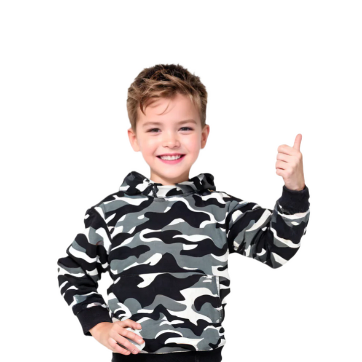 Zubaida's Hoodie White and Black Toddler Boys