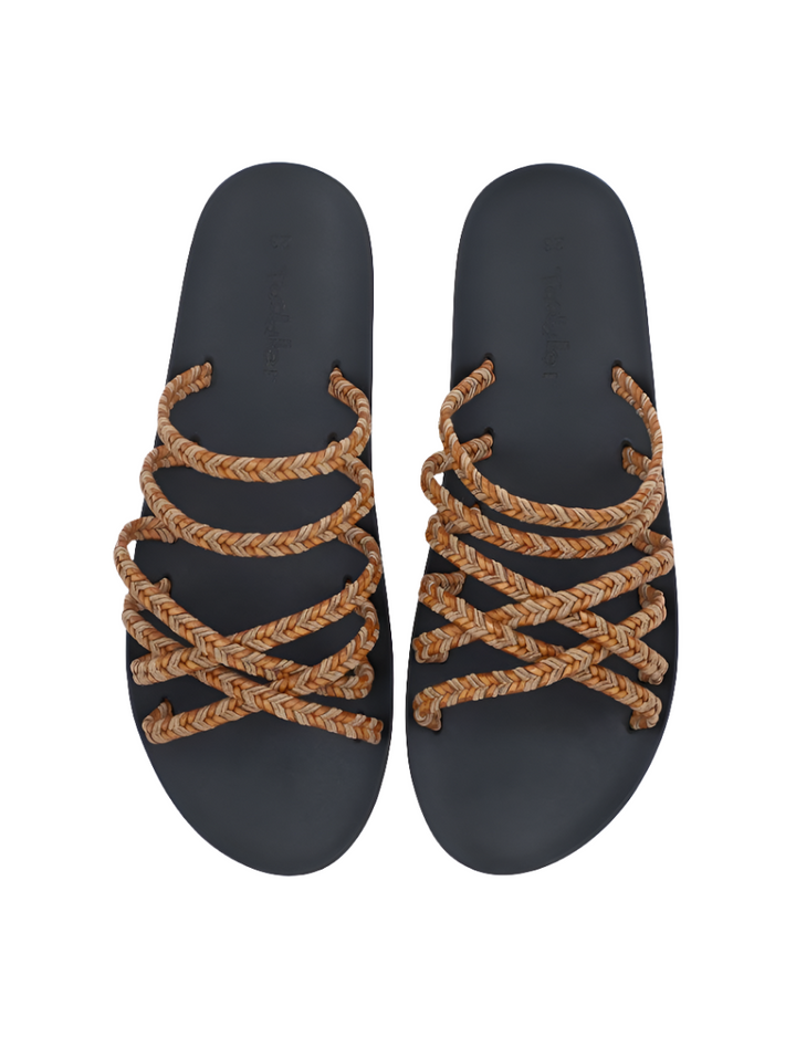 Criss-Cross Slippers Brown for Girls