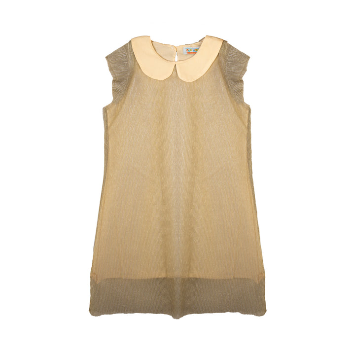 Zubaida's Golden Shimmer Peter Pan Collar Dress