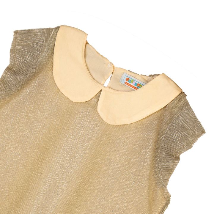 Zubaida's Golden Shimmer Peter Pan Collar Dress