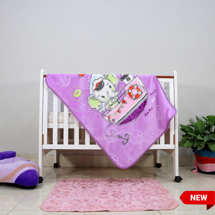 Kitten Cot Cloudy Baby Blanket Pastel Plum