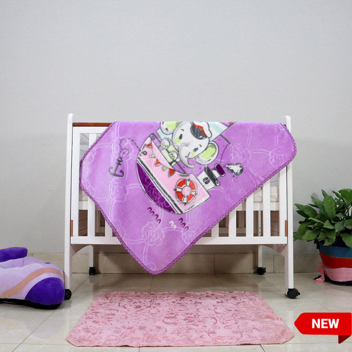 Kitten Cot Cloudy Baby Blanket Pastel Plum