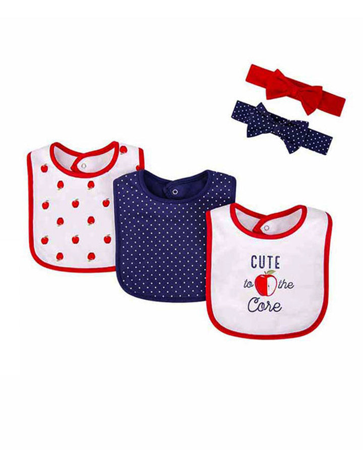 Zubaida's Adorable 5 Pcs Bibs & Headbands Set - Zubaidas Official™