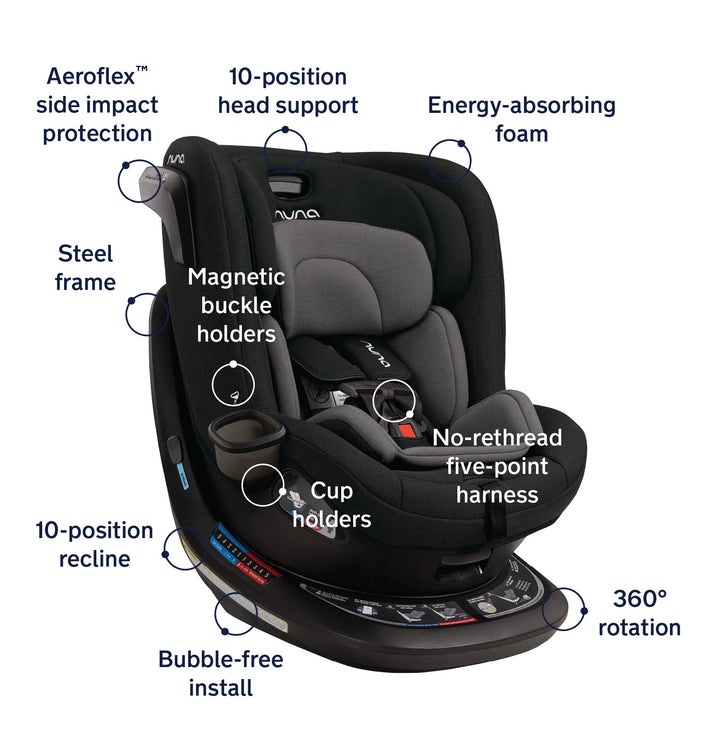 Nuna Revv Rotating Convertible Car Seat With Cupholder (N-CS13600CVR)