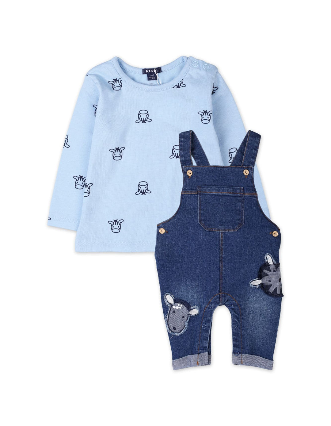 2 Pieces Dungaree Winter Clothes Bambies Denim Blue at Zubaidas