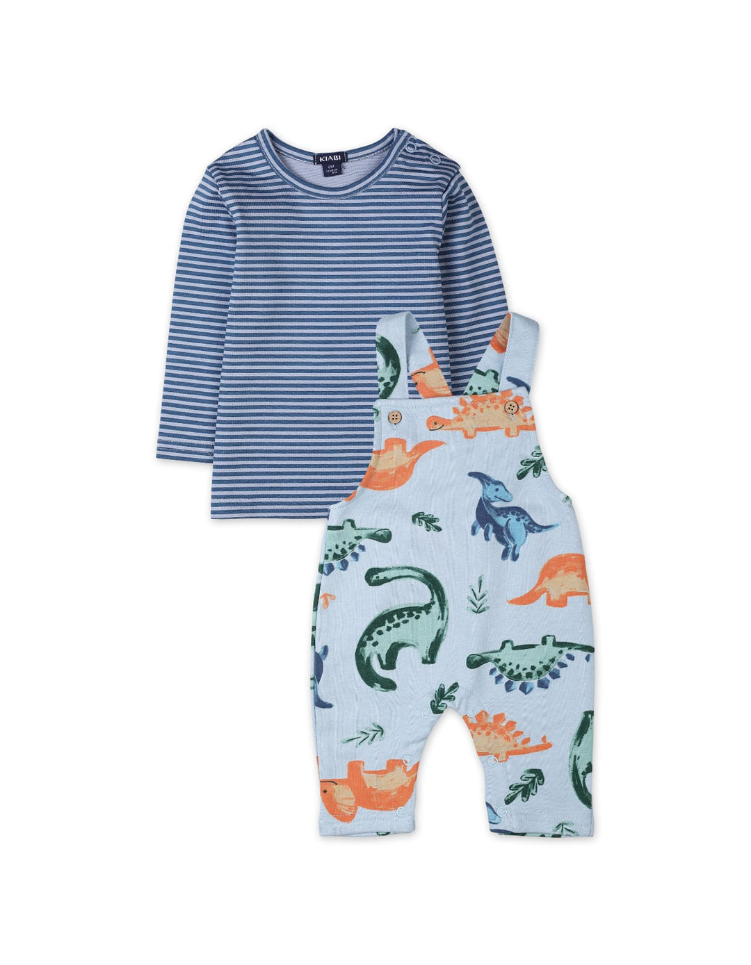 2 Pieces Dungaree Winter Suit Sets Bambies Dinosaur Blue at Zubaidas