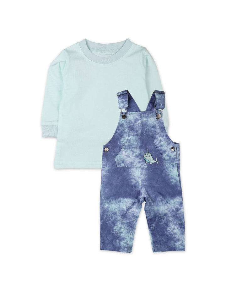 2 Pieces Winter Suit Sets Bambies Dungaree Narwhal Blue at Zubaidas