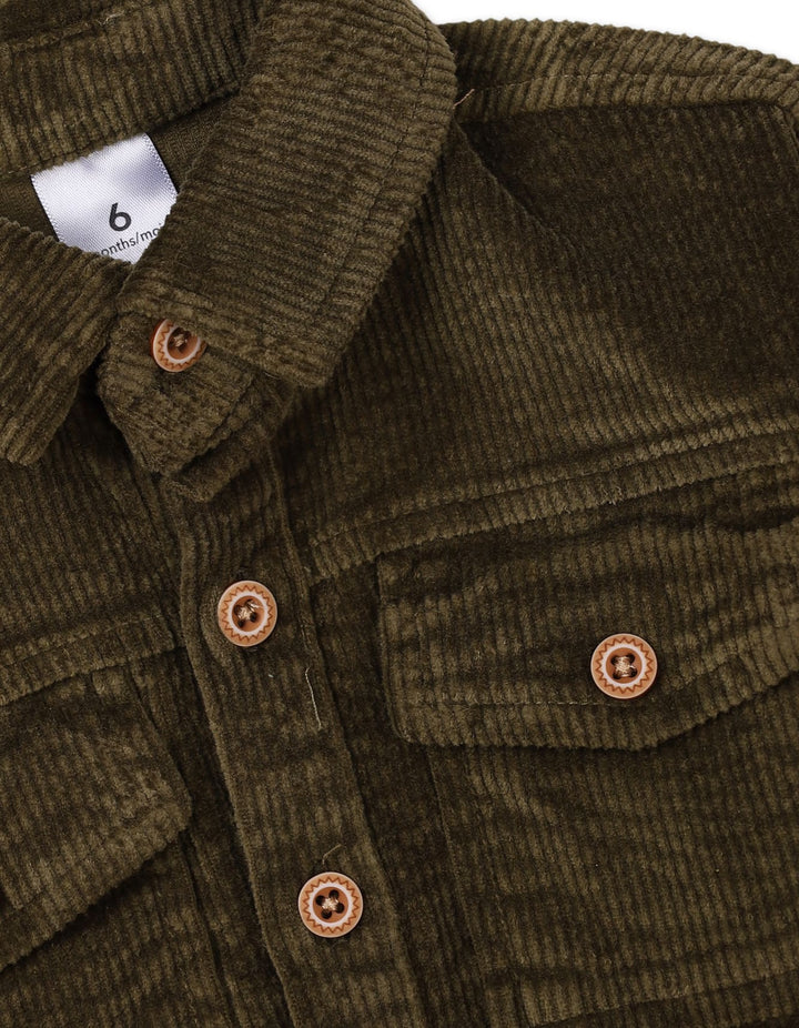 2 Pieces Winter Suit Sets Bambies Olive Green and Cream at Zubaidas - Pakistan’s No 1 and most trusted baby and kids store for over 50 years