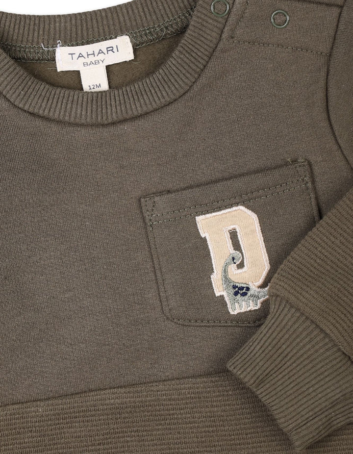 2 Pieces Winter Suit Sets Bambies Olive Green at Zubaidas Official Pakistan