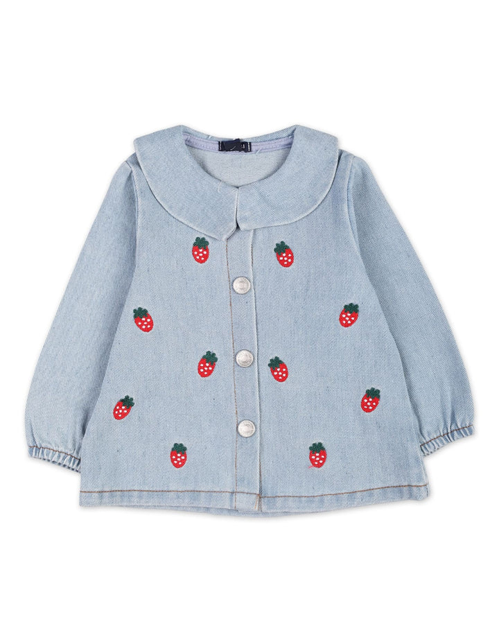 2 Pieces Winter Suit Sets Bambies Strawberries Denim at Zubaidas Pakistan