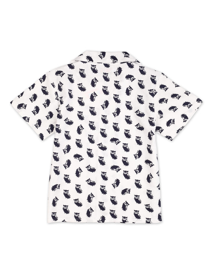 Zubaida's Vibrant "Wise Owls" Button-Down Shirt - Zubaidas Official™