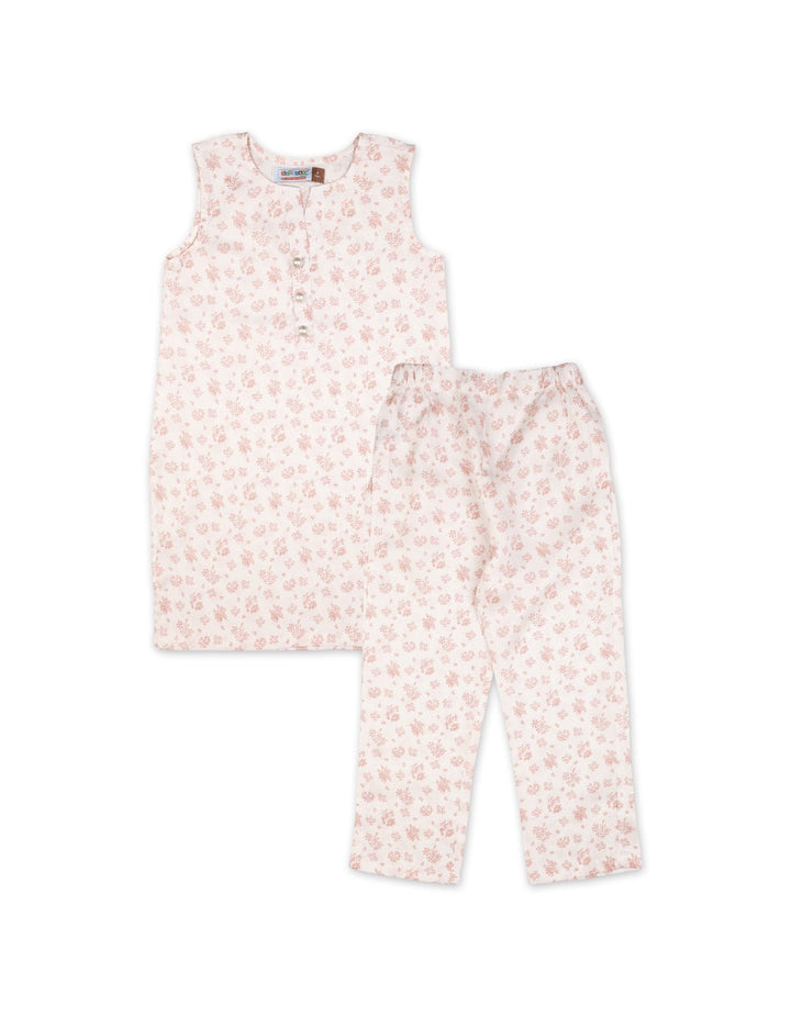 Zubaida's Sleeveless "Blush Bloom" Co-Ord Set - Zubaidas Official™