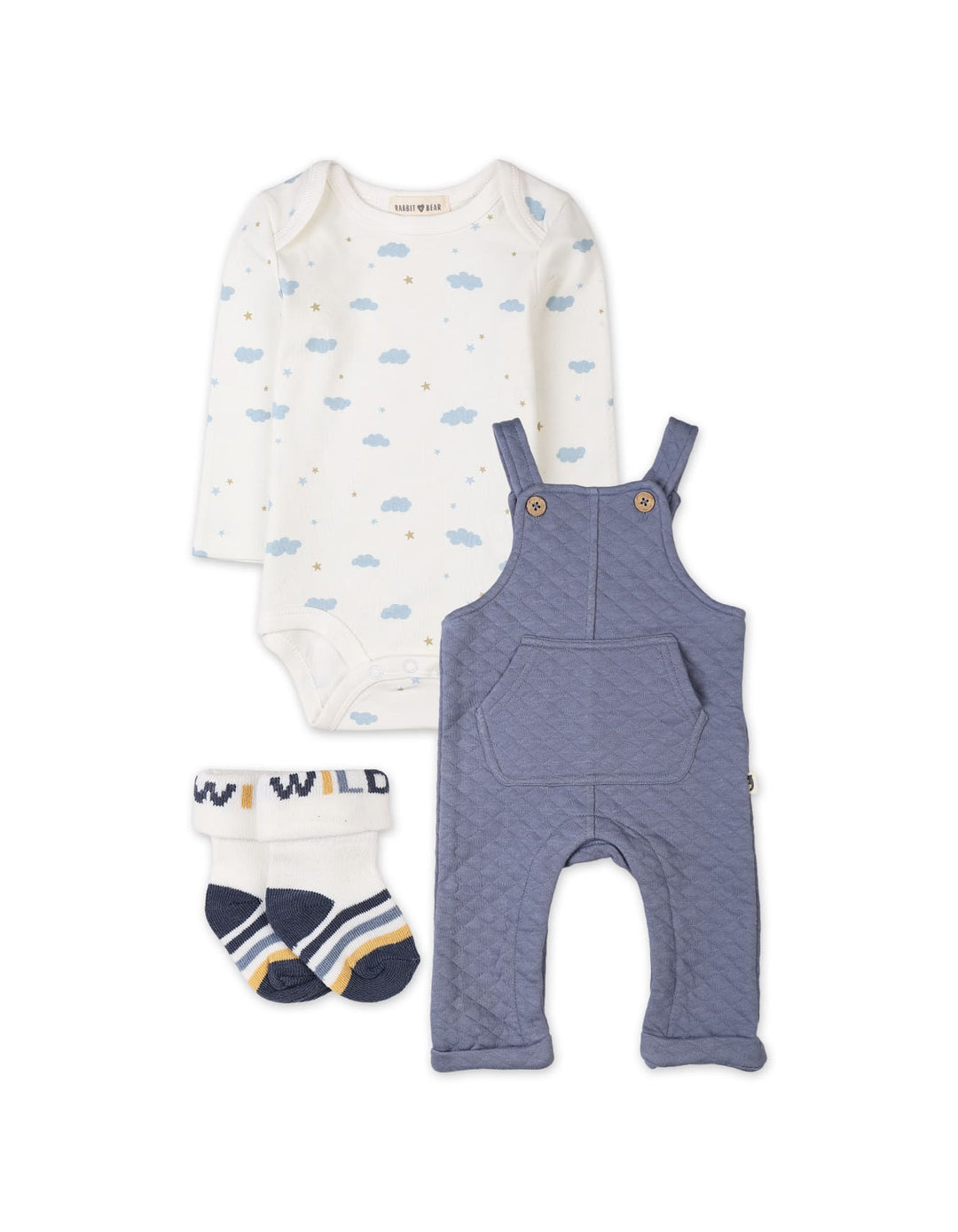 3 Pieces baby boys Dungaree Winter Suit Sets Bambies Blue at Zubaidas