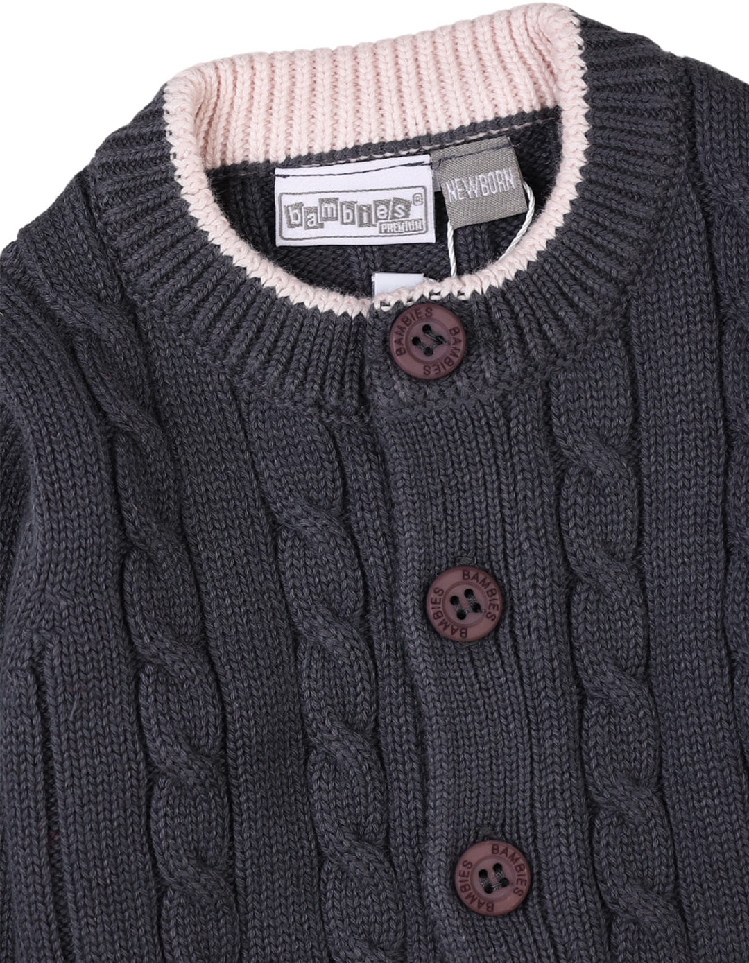 3 Pieces Infants Knitted Winter Clothes Bambies Dark Grey at Zubaidas Best Online Baby Store in Pakistan