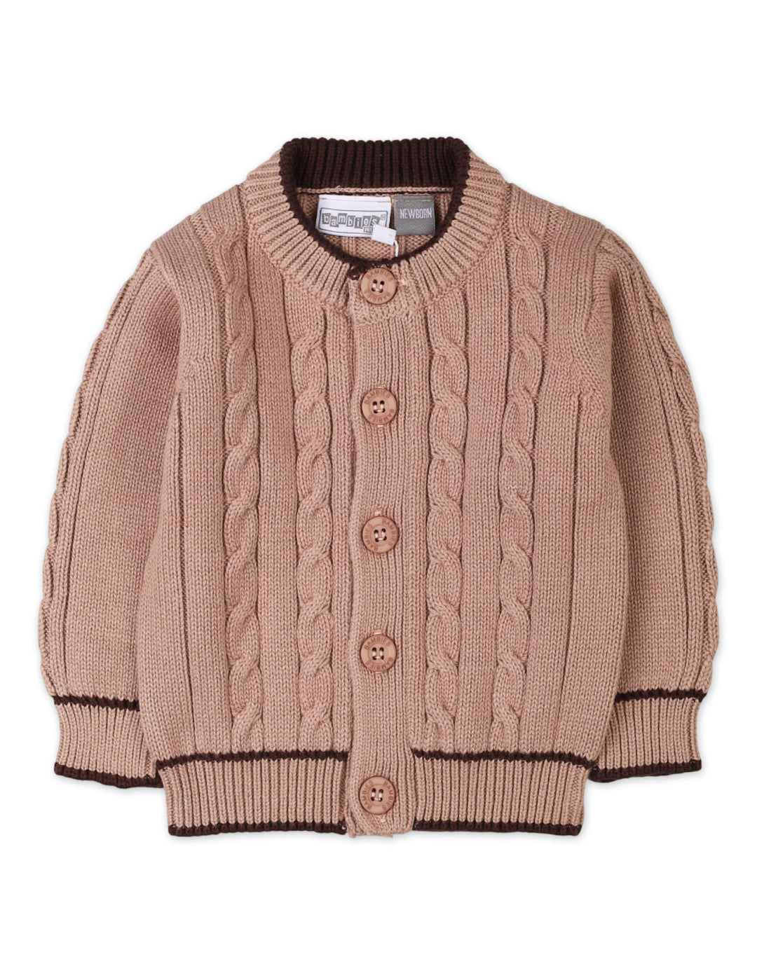 3 Pieces Infants Knitted Winter Suit Bambies Light Brown at Zubaidas Pakistan