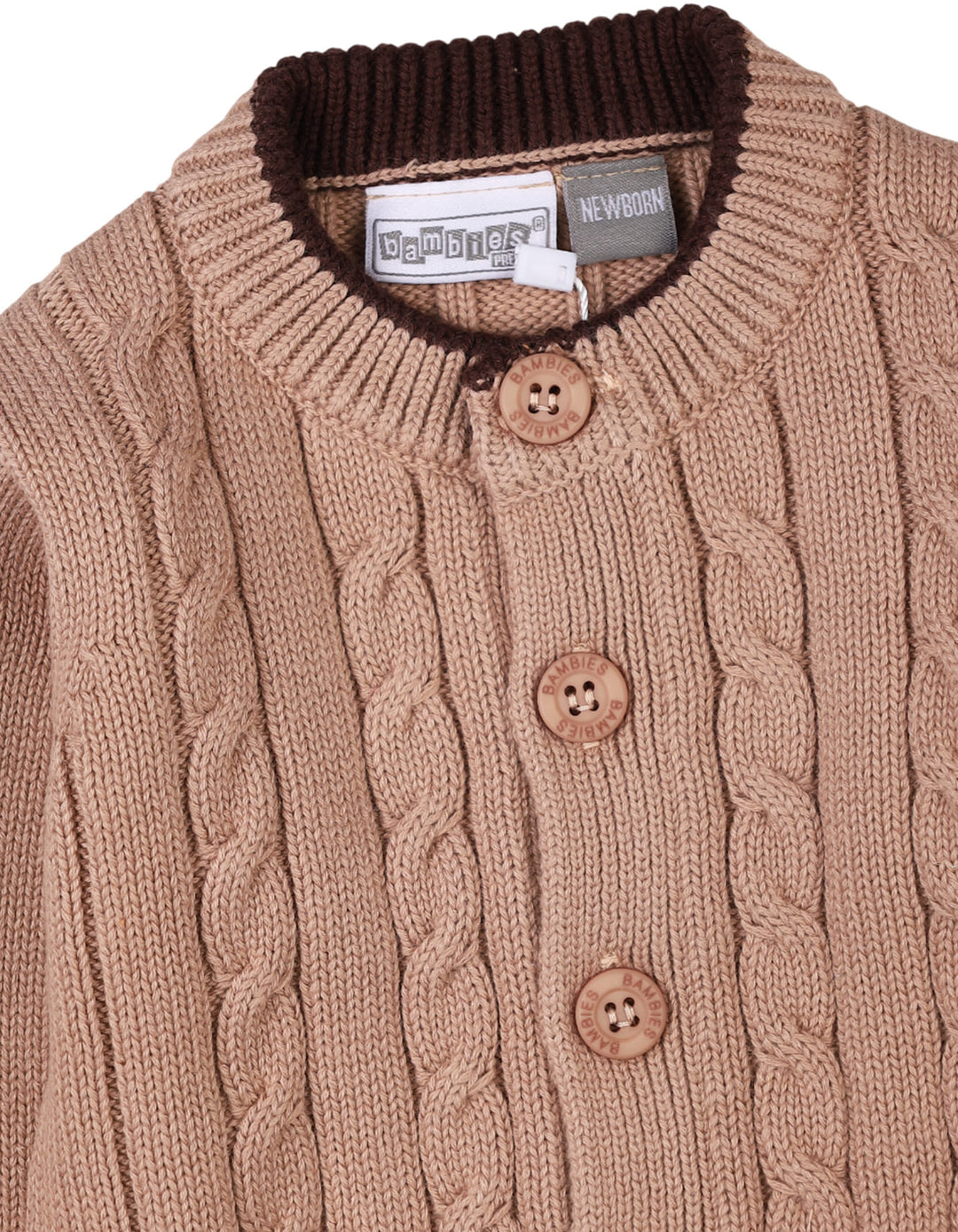 3 Pieces Infants Knitted Winter Suit Bambies Light Brown at Zubaidas Best Online Baby Store in Pakistan