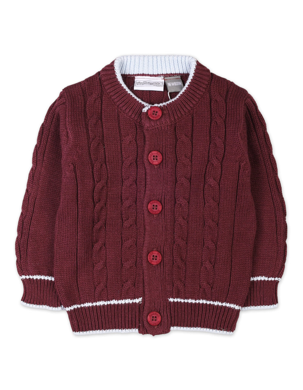 3 Pieces Newborn Knitted Winter Clothes Bambies Burgundy at Zubaidas Pakistan