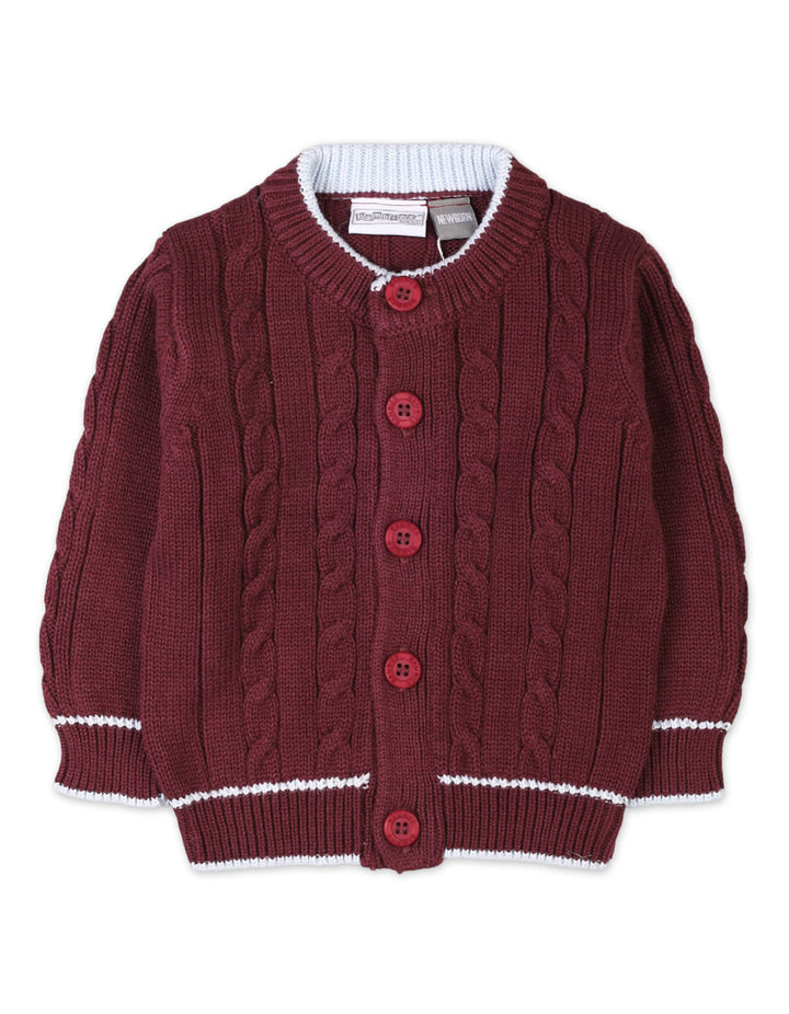 3 Pieces Newborn Knitted Winter Clothes Bambies Burgundy at Zubaidas Pakistan