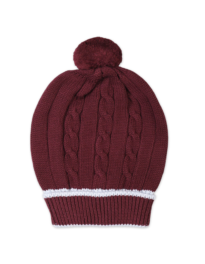 3 Pieces Newborn Knitted Winter Clothes Bambies Burgundy at Zubaidas Online baby store Pakistan