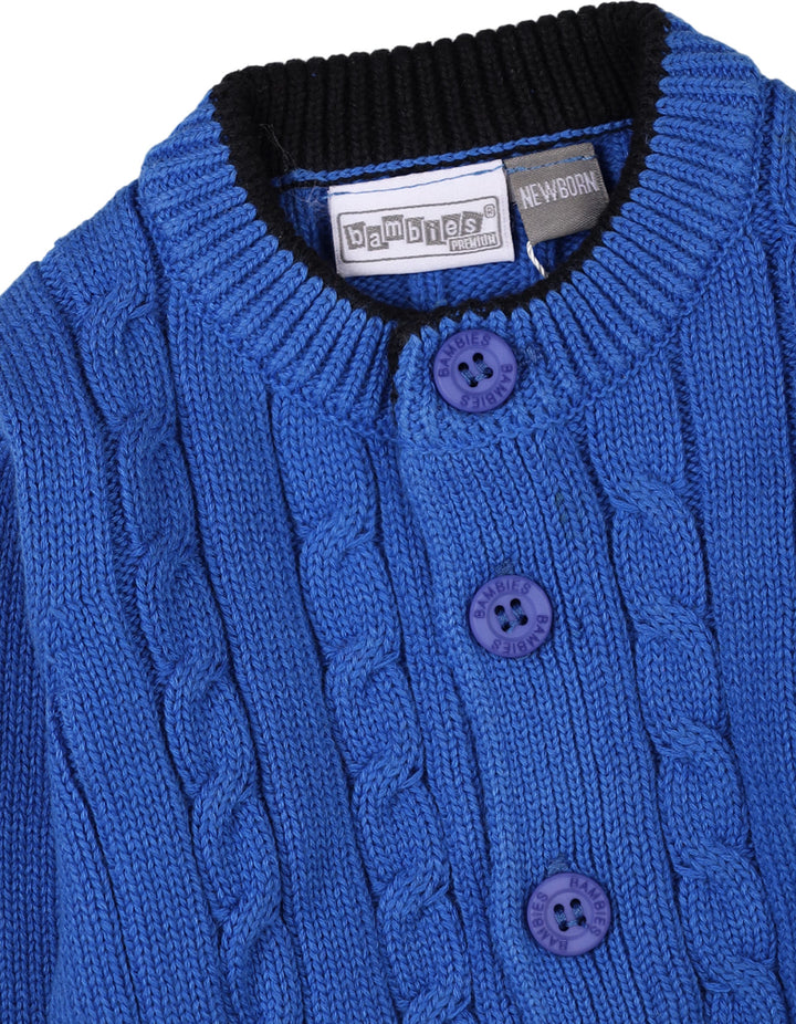 3 Pieces Newborn Knitted Winter Clothes Bambies Royal Blue at Zubaidas Best Online Baby Store in Pakistan