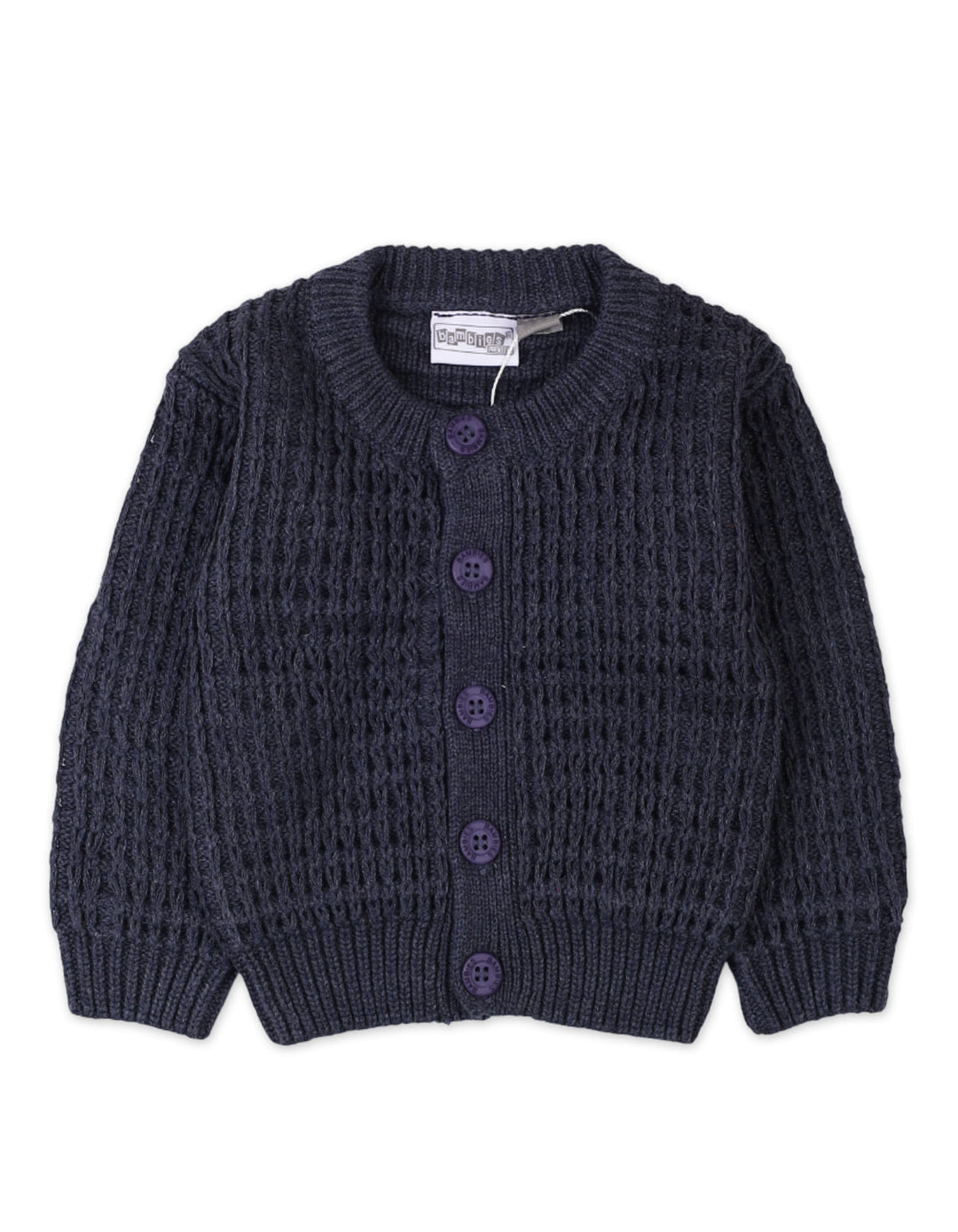 3 Pieces Newborn Knitted Winter Suit Bambies Navy Blue at Zubaidas Pakistan