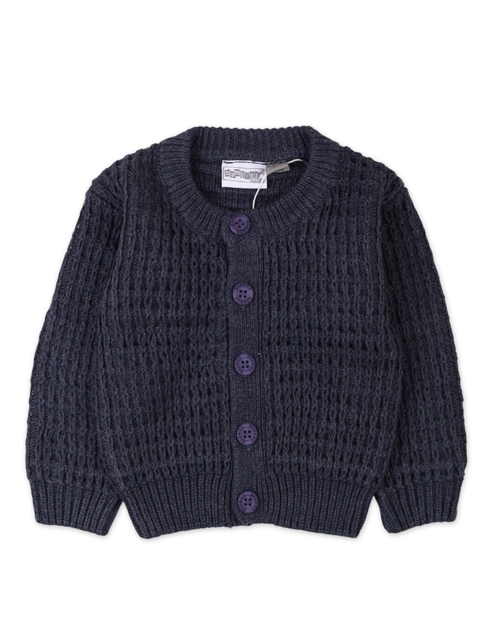 3 Pieces Newborn Knitted Winter Suit Bambies Navy Blue at Zubaidas Pakistan